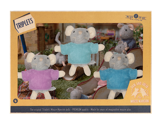 Kids Plush Toy- Mouse Triplets (8cm)