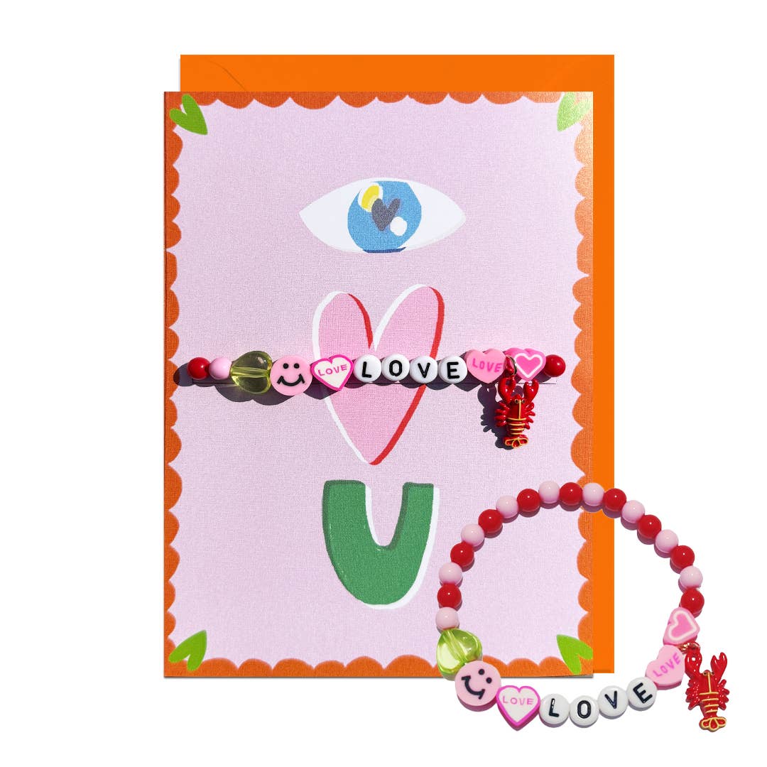 EYE LOVE U, LOVE BRACELET, ORANGE ENVELOPE Card