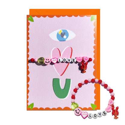 EYE LOVE U, LOVE BRACELET, ORANGE ENVELOPE Card