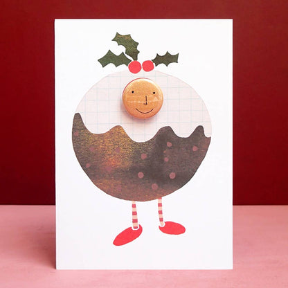 Pudding Costume - Greeting card with badge