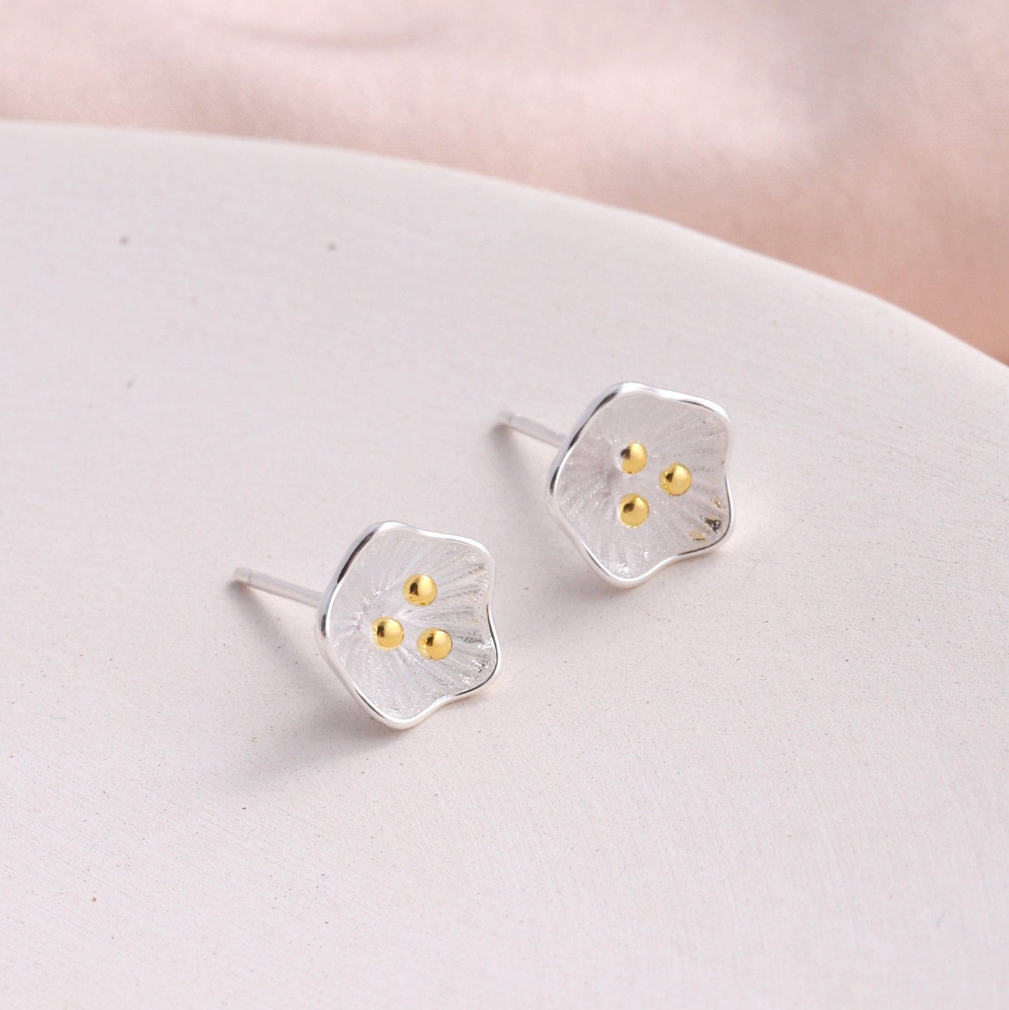 Message Bottle Earrings 'Flower And Rain'