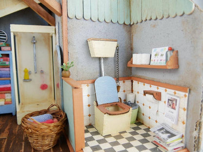 Kids DIY Dollhouse Furniture Kit - Bathroom (Scale 1:12)