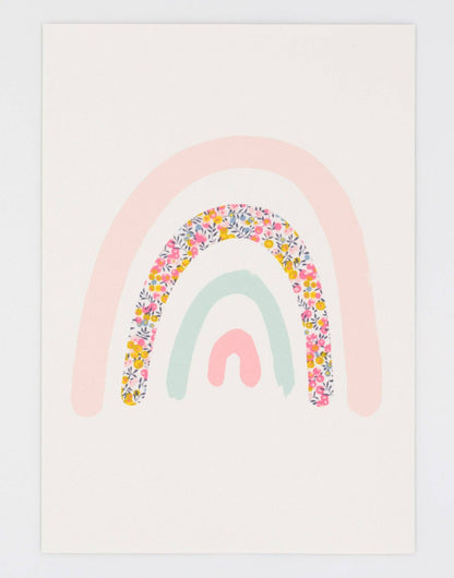 Rainbow Nursery Art - made with Liberty fabric