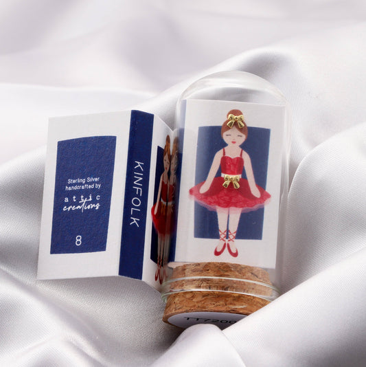 KINFOLK Red Ballerina with Tiny bow earrings