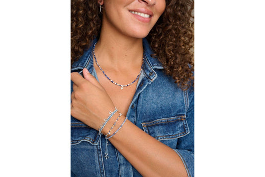 Estelle Denim & Silver Star Charm Bracelet