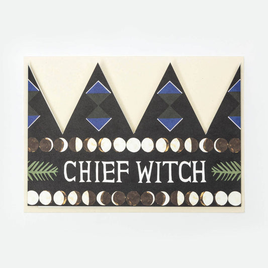 Chief Witch Party Hat Card
