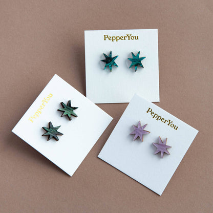 Hand Drawn Star Studs 