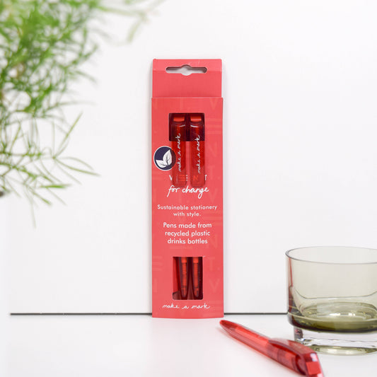 Pen made from recycled plastic - Red