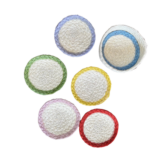 Calypso mixed jute coasters