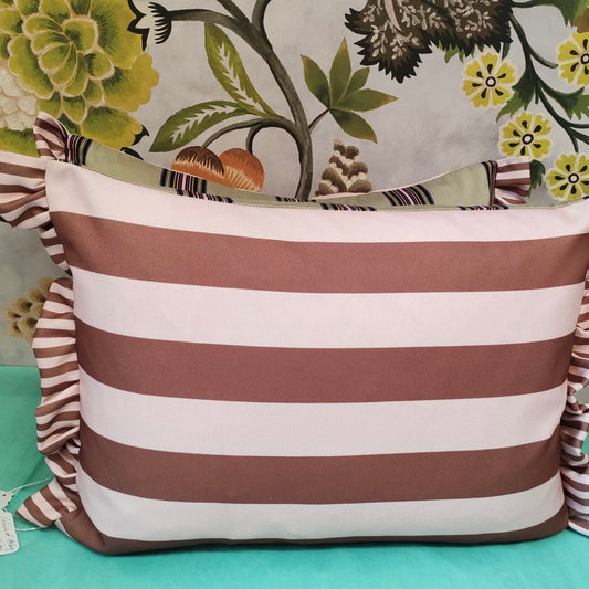 Colours of Arley Pink Stripe  / Ian Mankin cushion