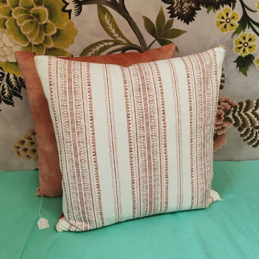 Pure edit  coral stripe/heart 18 " cushion