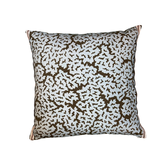 Thibaut squiggle print blue cushion