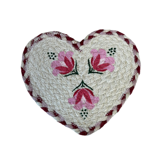 Pink lily heart coaster