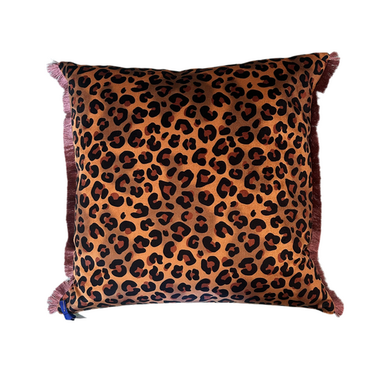 Becca who leopard gold&tan cushion