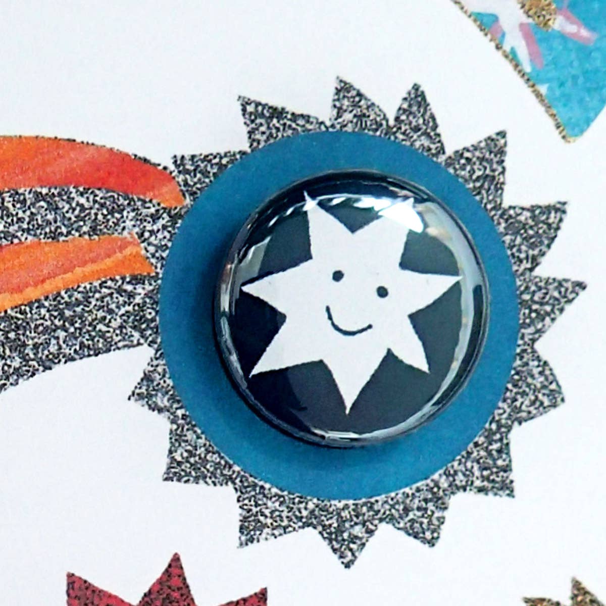 Shooting Stars - Greeting card with badge