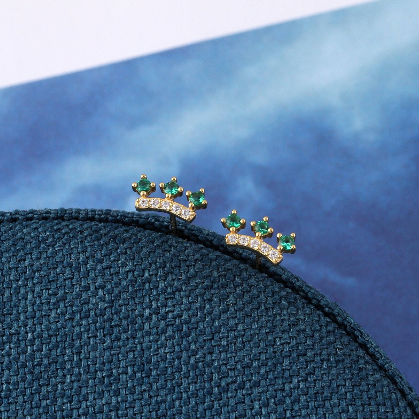 KINFOLK Fairy with Green crown earrings