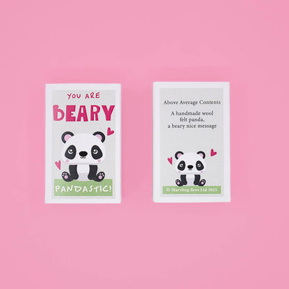 You're Beary Pandastic Wool Felt Panda In A Matchbox