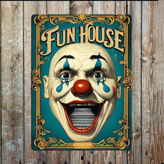 Fun House | Vintage Circus | Metal Sign Plaque