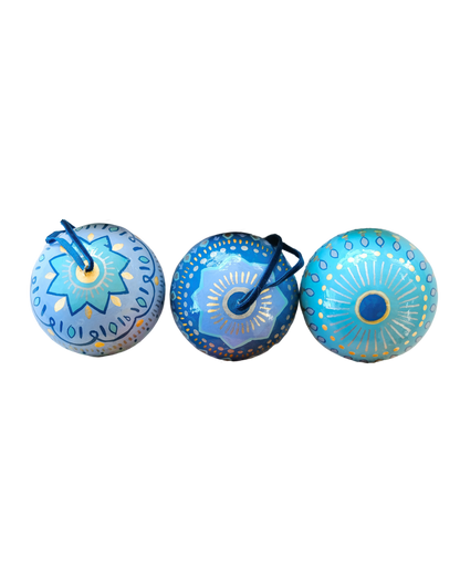 Frosty Blue Bauble Bag - Set of Three