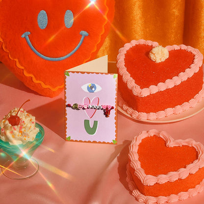 EYE LOVE U, LOVE BRACELET, ORANGE ENVELOPE Card