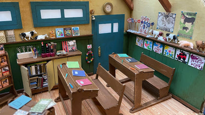 Kids DIY Dollhouse Furniture Kit - Classroom (Scale 1:12)