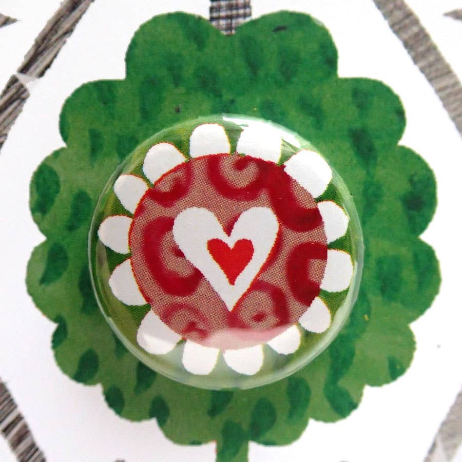 Heart Collage - Greeting card with badge