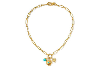 Luma Turquoise Howlite Detachable Charm Pendant Gold Necklace