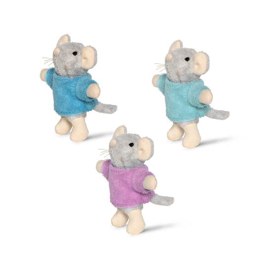 Kids Plush Toy- Mouse Triplets (8cm)