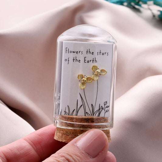 FLOWERS ARE STARS 3 petal flower earrings