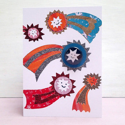Shooting Stars - Greeting card with badge