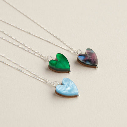 Love Grows Ocean Blue Silver Necklace 