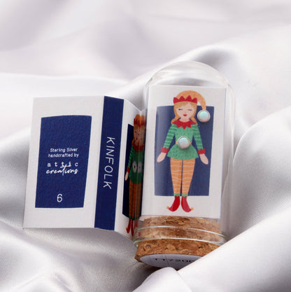 KINFOLK  Green Elf with Moonstone studs