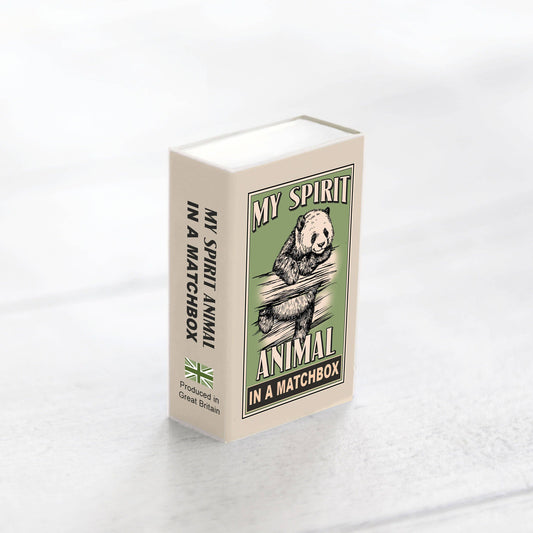 Wool Felt Panda Spirit Animal  In A Matchbox