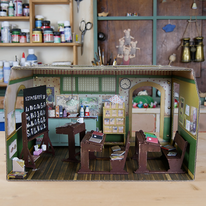 Kids DIY Dollhouse Furniture Kit - Classroom (Scale 1:12)