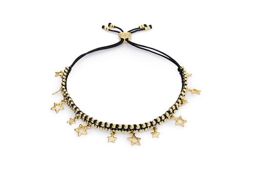 Estelle Black and Gold Charm Bracelet