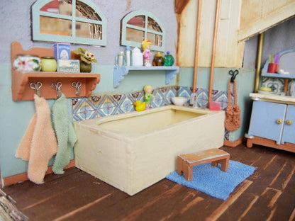 Kids DIY Dollhouse Furniture Kit - Bathroom (Scale 1:12)
