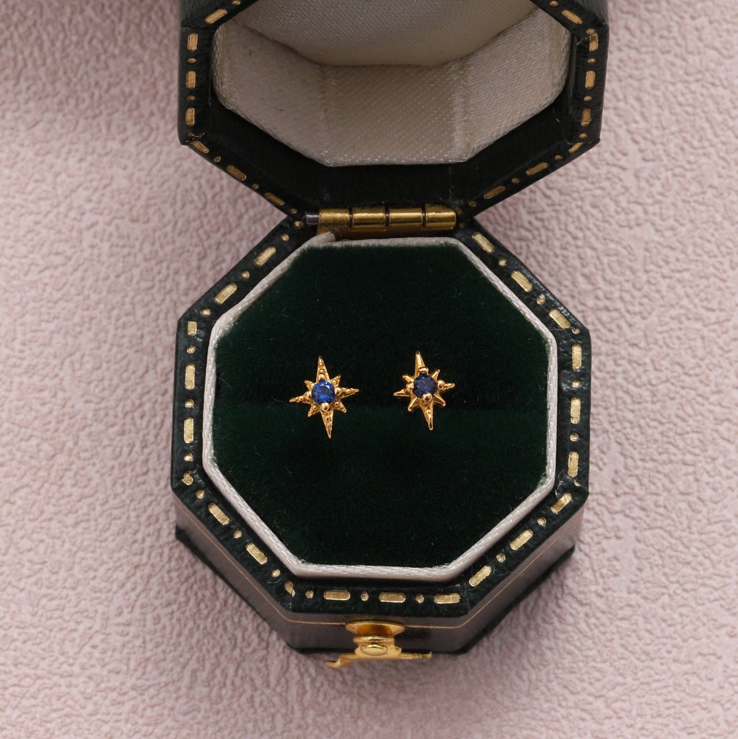 KINFOLK  Angel with North star BLUE crystal earrings