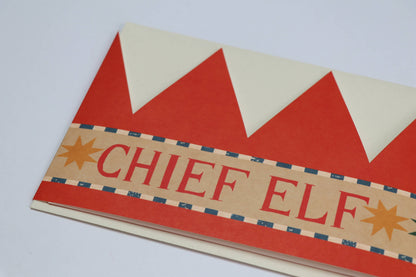 Chief Elf Party Hat Card