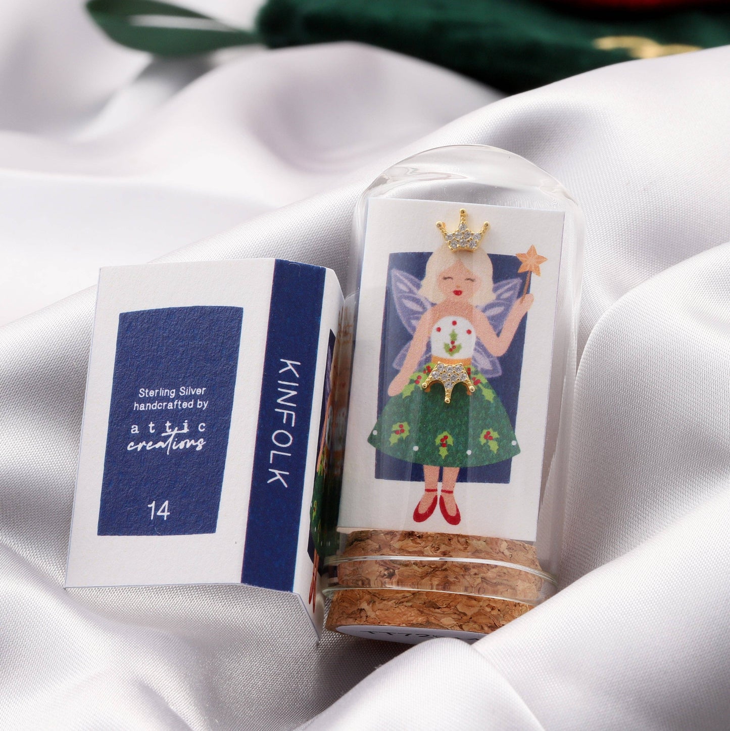 KINFOLK Fairy with clear crystal crown earrings