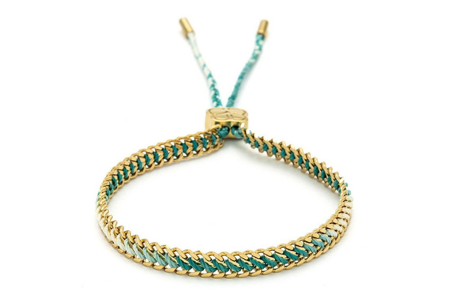 Athena Turquoise Gold Braided Bracelet