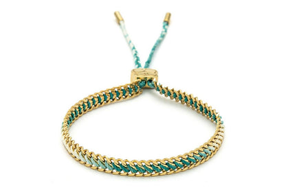 Athena Turquoise Gold Braided Bracelet