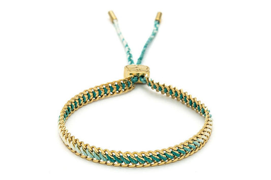 Athena Turquoise Gold Braided Bracelet