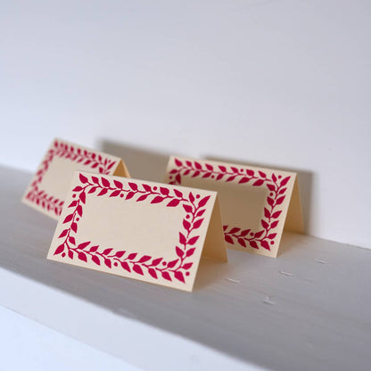 Pack of Twelve Raspberry Place Cards