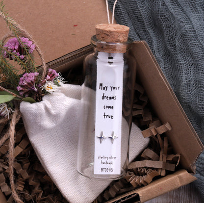 Message Bottle Earrings 'Dreams Come True'