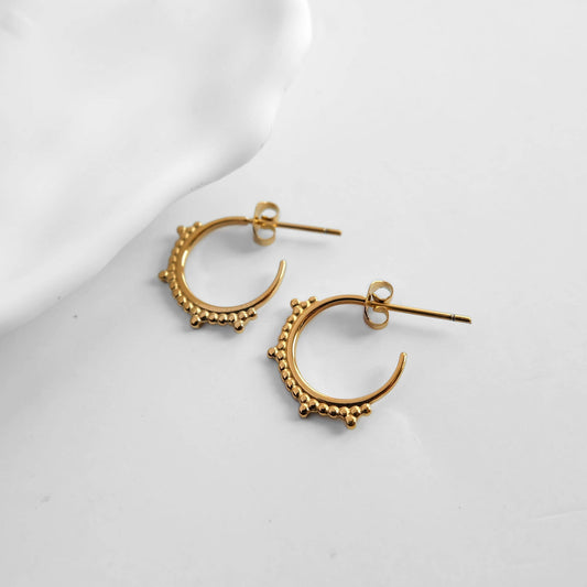 Bobble Half Hoop Earrings