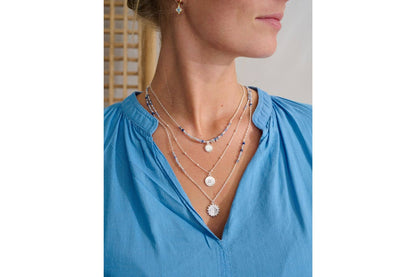 Hebe Sodalite Silver Long Necklace