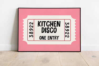 Kitchen Disco Print | Kitchen Wall Art | Unframed Print