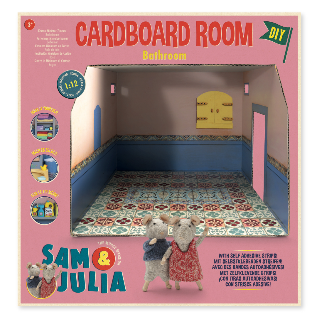 Kids DIY Dollhouse - Cardboard Room - Bathroom