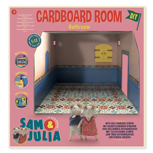 Kids DIY Dollhouse - Cardboard Room - Bathroom