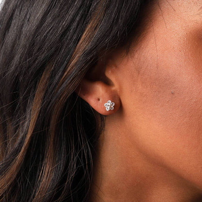 Clear Crystal Snowflake Earrings with snowman graphic